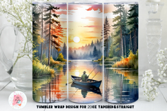 Tumbler Sublimation Fish Hunting Bundle, Mens Tumbler Wrap, 20 oz tumbler wrap