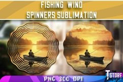 Fishing Wind Spinners Sublimation |PNG Design| Fishing PNG Product Image 1