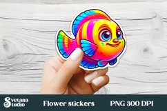 Tropical fish stickers PNG | Cute animal sticker printable Product Image 1