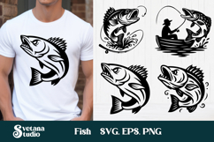 Fish SVG design | Fishing SVG | Fish silhouette SVG Product Image 1