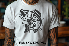 Fish SVG design | Fishing SVG | Fish silhouette SVG Product Image 1