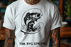 Fish SVG design | Fishing SVG | Fish silhouette SVG Product Image 1