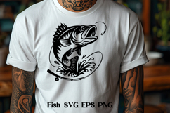 Fish SVG design | Fishing SVG | Fish silhouette SVG Product Image 1