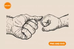 Fist Bump dad and baby, Father's Day Png Product Image 1