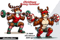 Funny Christmas reindeer Sublimation PNG. Product Image 1