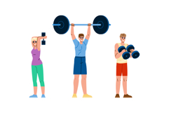 curl fitness exercises arm vector Product Image 1