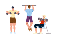 curl fitness exercises arm vector Product Image 1