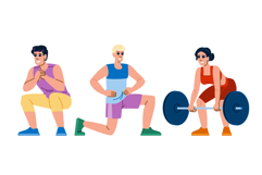 deadlifts fitness exercises leg vector Product Image 1