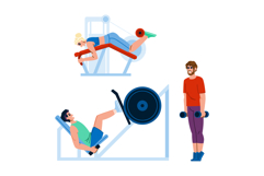 ups fitness exercises leg vector Product Image 1
