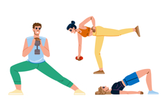 ups fitness exercises leg vector Product Image 1