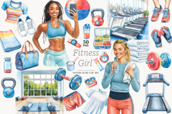 GlamArtZhanna, Fitness girl clipart, Fitness clipart, Gym clipart, Sport clipart, Gym Girls clip art, Work Out clipart, Sports Girl Clipart, Sports Girl png, Workout clipart, Fitness girl png, Black Gym Girl png, Self care clipart, Self care png
