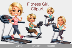 Fitness Girl Clipart Gym Workout PNG Product Image 1