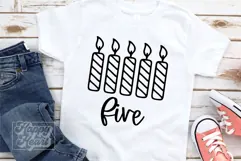Five Candle SVG - 5th Birthday Girl SVG - Five Birthday Boy Product Image 2
