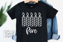 Five Candle SVG - 5th Birthday Girl SVG - Five Birthday Boy Product Image 4