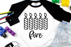 Five Candle SVG - 5th Birthday Girl SVG - Five Birthday Boy Product Image 3