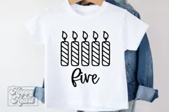 Five Candle SVG - 5th Birthday Girl SVG - Five Birthday Boy Product Image 1