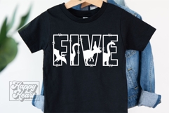 5th Birthday Boy Dinosaur SVG - Five Dinosaur Shirt PNG Product Image 4