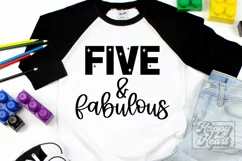 Five Fabulous SVG 5th Birthday Girl PNG - Five 5 Birthday Product Image 5