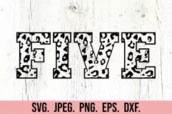 5th Birthday Girl SVG - Five Leopard Print Birthday Girl Product Image 2