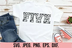 5th Birthday Girl SVG - Five Leopard Print Birthday Girl Product Image 1