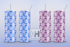Five petal flowers pattern skinny tumbler wrap sublimation Product Image 3