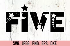 5th Birthday Boy Shirt SVG - Fifth Birthday Space Five Product Image 1