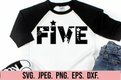 5th Birthday Boy Shirt SVG - Fifth Birthday Space Five Product Image 2