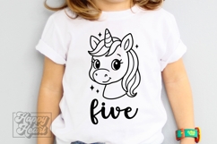 Five Birthday Unicorn SVG - 5th Birthday Unicorn Shirt PNG Product Image 2