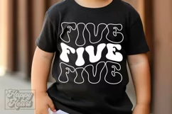 Five SVG - 5th Birthday Retro - Fifth Birthday Shirt PNG Product Image 3