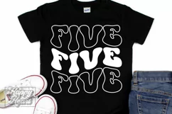 Five SVG - 5th Birthday Retro - Fifth Birthday Shirt PNG Product Image 1