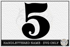 Vintage Number 5 SVG | Antique Postal Cancellation Number Product Image 1