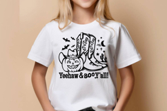 Halloween Cowboy boots Pumpkin SVG Yeehaw Boo T-shirt Design Product Image 4