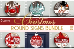 Christmas Door Hangers SVG Bundle | Christmas Holiday Signs Product Image 1