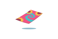 Colorful swirling rug design with sunflowers in a flat vecto Product Image 1