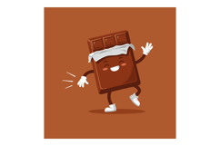 Happy chocolate bar character dancing joyfully in a playful, Product Image 1