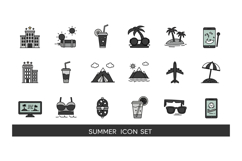 Summer-themed icon set featuring detailed illustrations of v Product Image 1