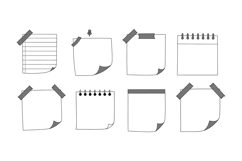 Various styles of note paper designs in flat and minimal vec Product Image 1