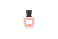 Pink perfume bottle with black cap in minimal flat design ve Product Image 1