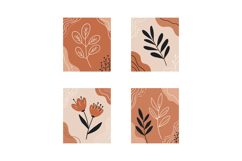 Floral illustrations featuring leaves and flowers in a minim Product Image 1