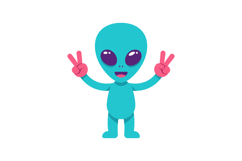 Playful alien character with vibrant colors in a flat design Product Image 1