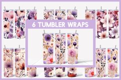 6 3D Tumbler Wrap 3D Seamless Flowers I Tumbler Sublimation Product Image 1