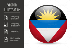 Round glossy icon of Antigua and Barbuda Product Image 1