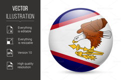 Round glossy icon of American Samoa Product Image 1