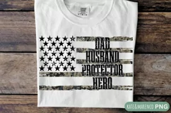 Father's Day PNG | Dad Husband Protector Hero PNG | Flag PNG Product Image 1