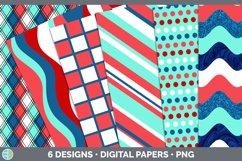 Bundle of six 4th of July background papers.