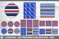 Bundle of six 4th of July car air freshener sublimation designs.