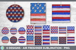 Bundle of six 4th of July car air freshener sublimation designs