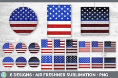 Bundle of six 4th of July car air freshener sublimation designs
