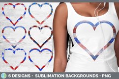 Bundle of six 4th of July heart frames clipart