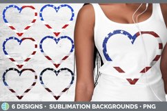 Bundle of six 4th of July heart frames clipart